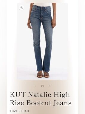 Kut from the Kloth High-Rise Bootcut Jeans in Denim Blue